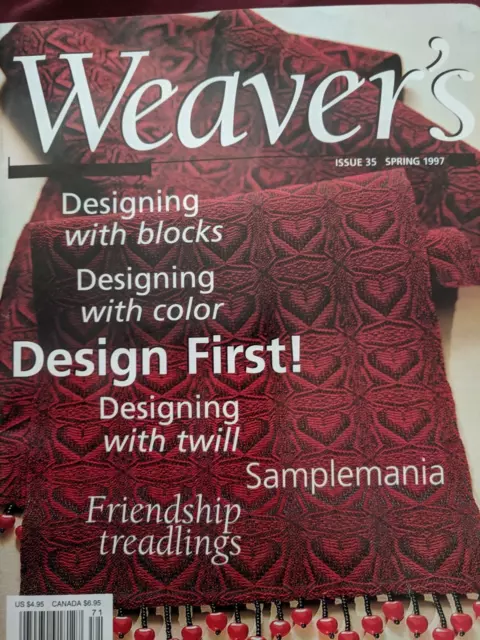 Weaver's Magazine 35 Blocks! Shadow Crackle Double faced Tablet Weaving Samitum