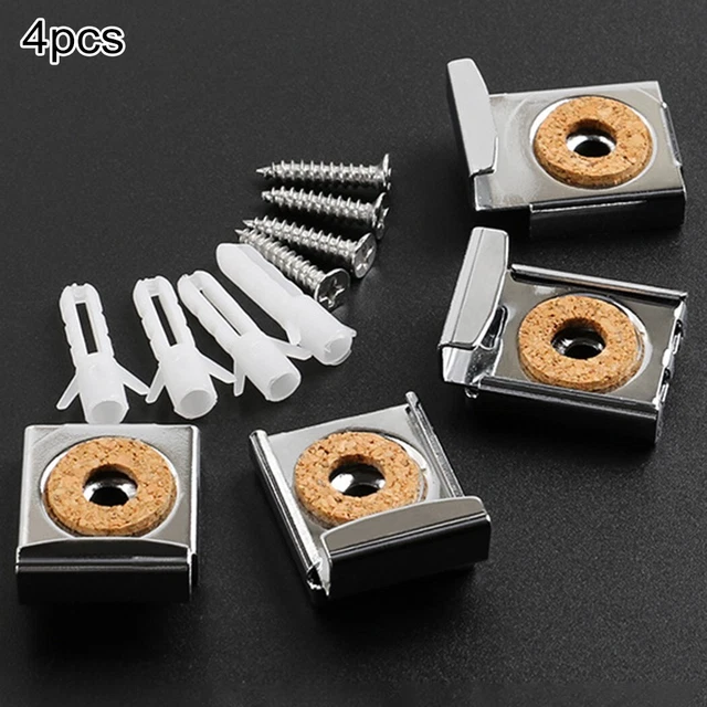 Set montaggio a parete vetro per specchio bagno senza cornice hardware con viti