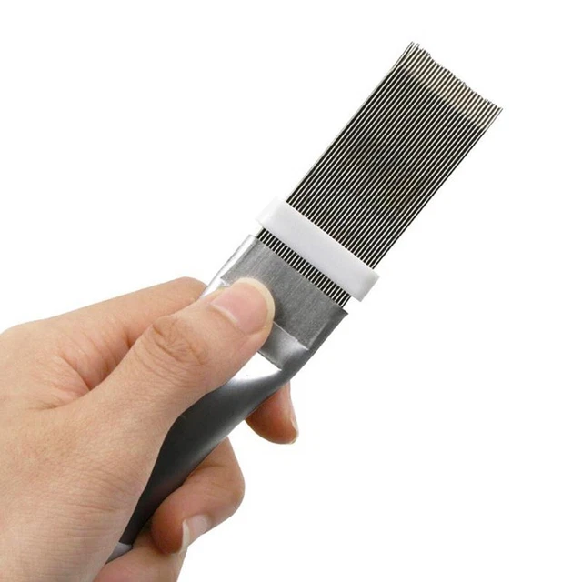 2 Pezzi Pettine Per Alette Aria Condizionata - Raddrizza Pinne Del Condensatore Ed Evaporatore, Kit Pulizia In Acciaio E Plastica