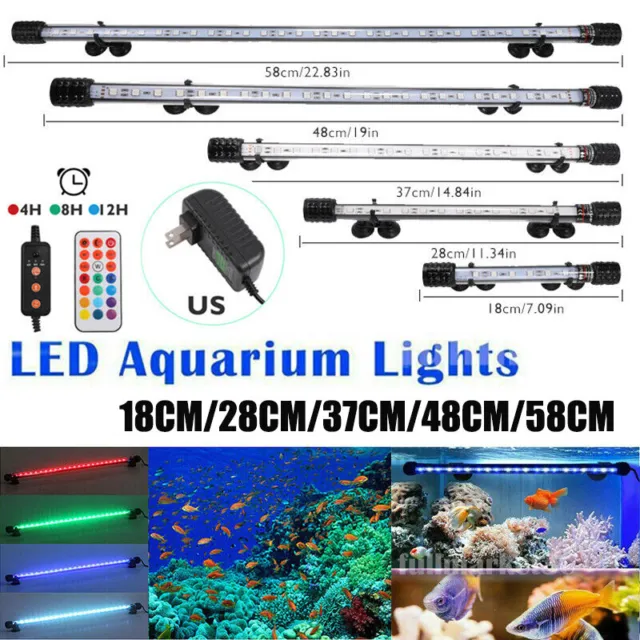 Aquarium Underwater Fish Tank RGB SMD LED Light Submersible Strip Lamp w/ Remote
