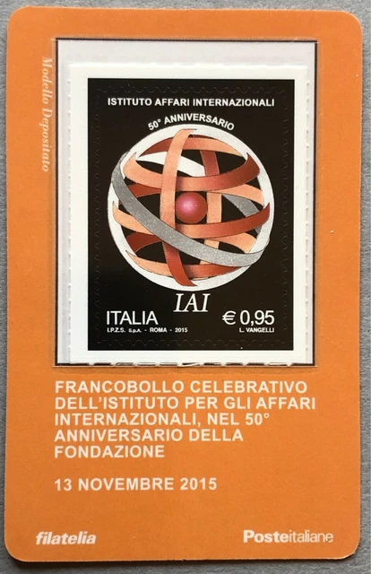 Italia 2015 Iai Istituto Affari Internazionali Tessera Filatelica Francobollo