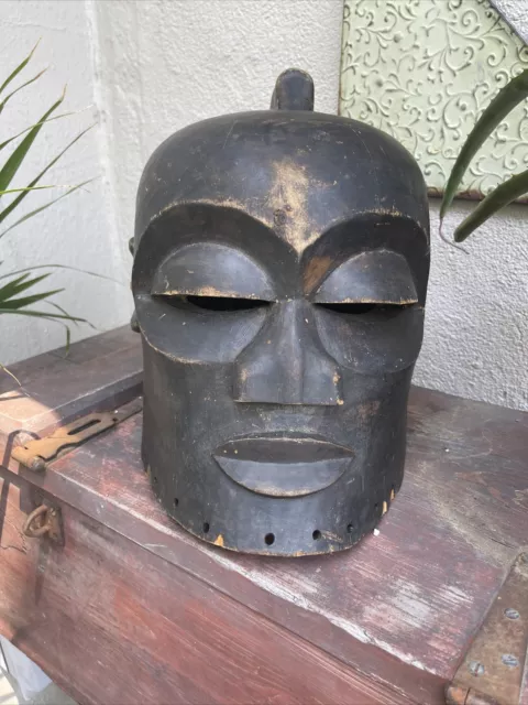 African Bindji Helmet Mask Tishibangabanga Congo Hand Carved Early 1900’s