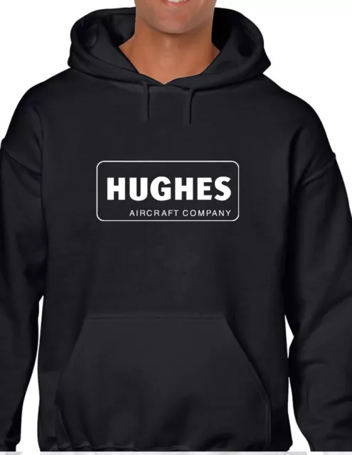 Hughes Aircraft Retro Logo Hoodie US Airline Aviation Travel Hooded Sweatshirt
