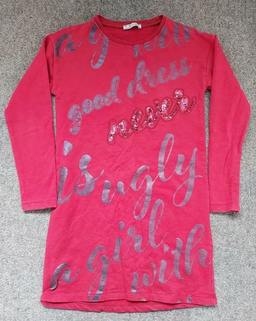 Lovely Long Sleeve Sequinned, Sweatshirt Dress From Mayoral, 10 Years  140Cm