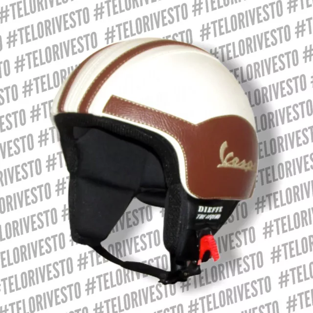 CASCO VESPA VINTAGE personalizzato in pelle panna s,m,l,xl occhiali /  visiera EUR 136,00 - PicClick FR