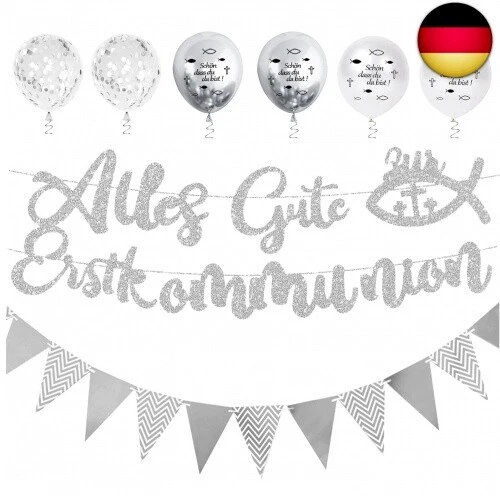 Amscan Personalisiertes Erstkommunion-Banner – 1,7x0,5 M, Mit 83 Buchstaben & Zahlen
