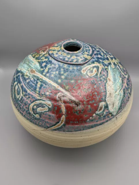 ✨ Large Contemporary Modern Abstract Pot Studio Art Pottery Vase MCM 10" x 10"