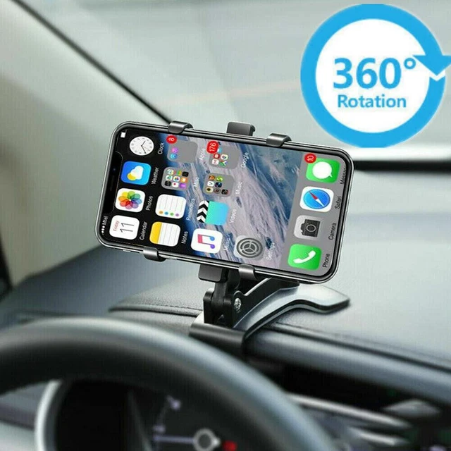 Universal 360° Rotation Car Phone Mount Holder Clip On Dashboard Multifunction