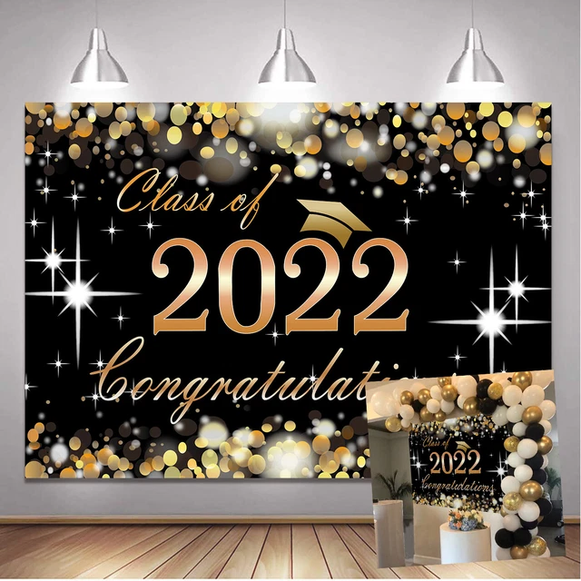 GRADUATION SEASON GRADUATION Party Backdrop Gold Glitter Photography