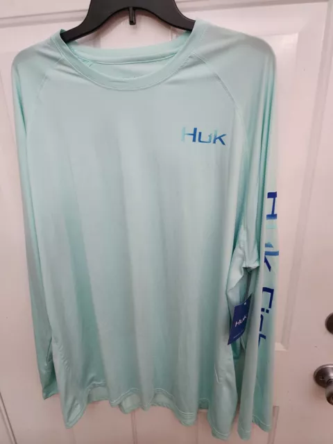 NWT!!  Huk Men's Icon X Sz XXL.   Long Sleeve Performance Shirt In Green. 🔥