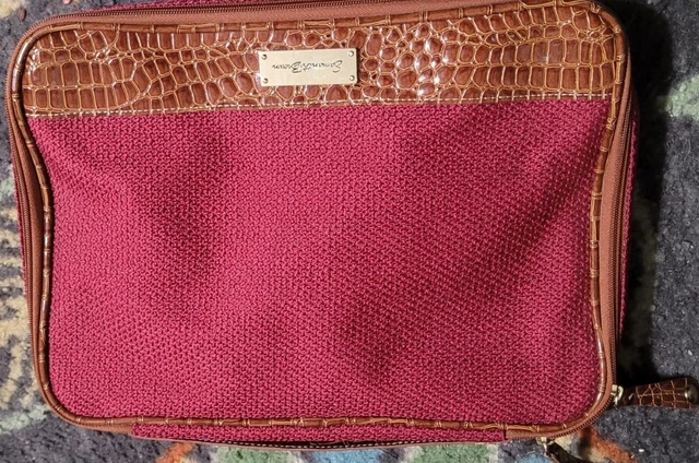 Samantha Brown Croc Burgundy Makeup Travel Toiletry Bag Packing Organizer