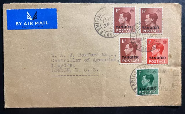 1937 Tanger British Agencies Morocco Airmail  Cover To London  King Edward VIII