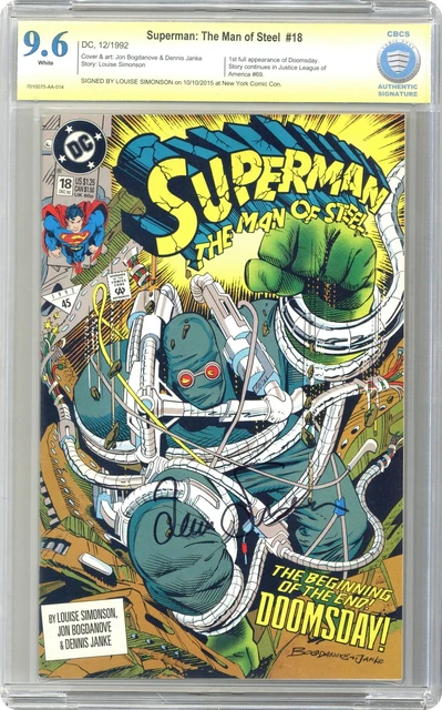 Superman The Man of Steel #18 CBCS 9.6 SS Louise Simonson 1992 7010075-AA-014