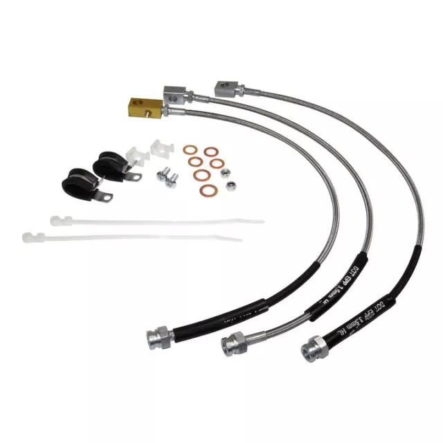 1982-1986 CJ7 Braided Stainless Steel Brake Lines up to 4" Lift