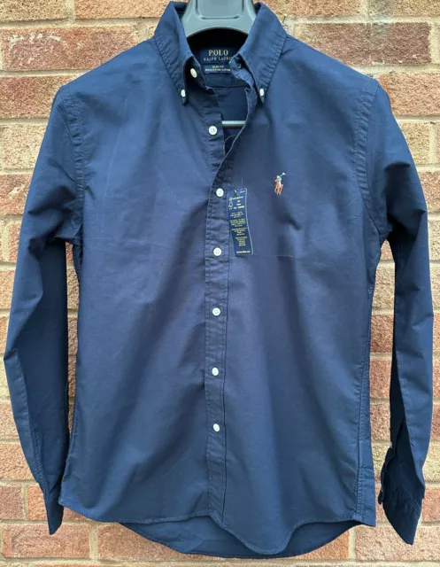 Ralph Lauren Navy Slim Fit Oxford Shirt - 100% Cotton