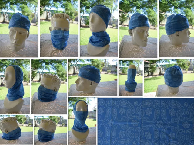 2x 'Paisley' Head/Face/Mask/Neck Multi-wear tube Bandana/Durag,Scarf/Wrap. 004