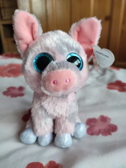 Ty Beanie Boos Ham one The Pig Plush Toy Regular Size