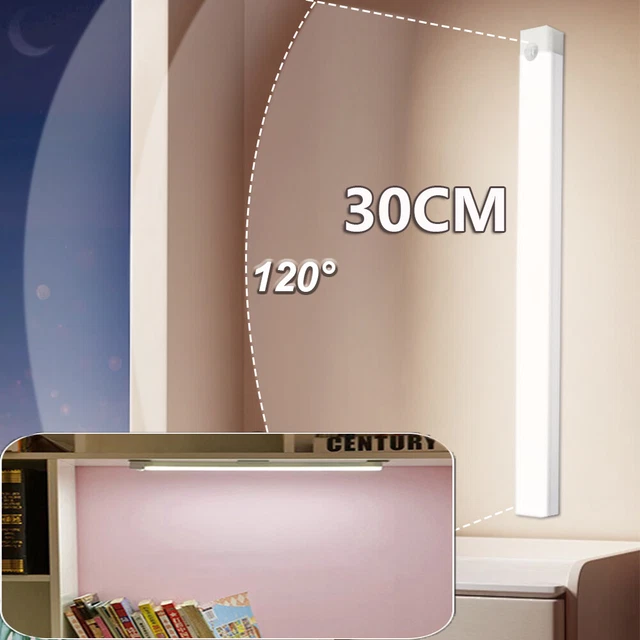 STRIP LIGHT LED PIR Motion Sensor USB Rechargeable Magnetic Cabinet ...