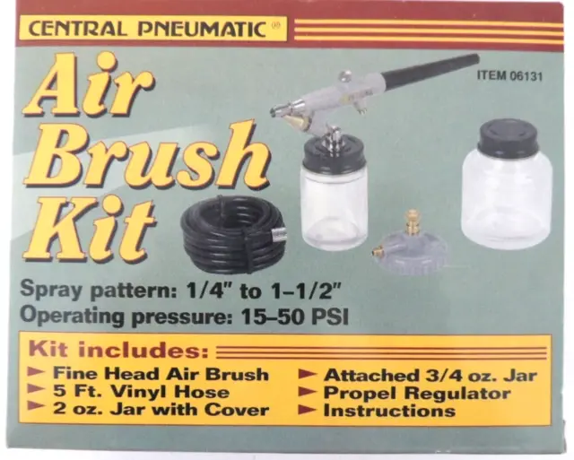 New Open Box Mastercraft Air Brush Compressor & 7-Piece Air Brush Spray Kit
