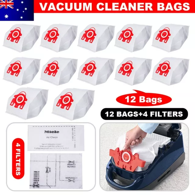 12x Vacuum Cleaner Filters Dust Bags Set For Miele FJM Hyclean COMPACT C1 C2 S4