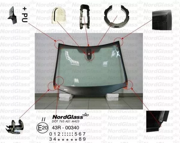 Für Opel Meriva B ab 2012 Windschutzscheibe Frontscheibe Grün Sensor Leiste