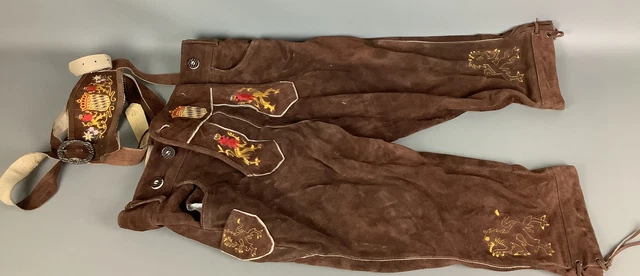 Authentic Lederhosen 4U Leather  Shorts German Bavarian Men Sz 48