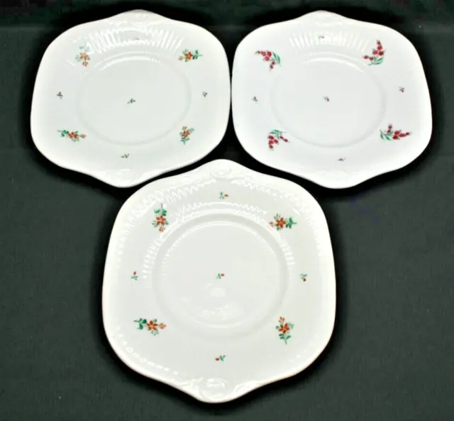 Antique C. 1820 John Ridgway Square Luncheon Plates - Patterns 671 & 2/14 (261)
