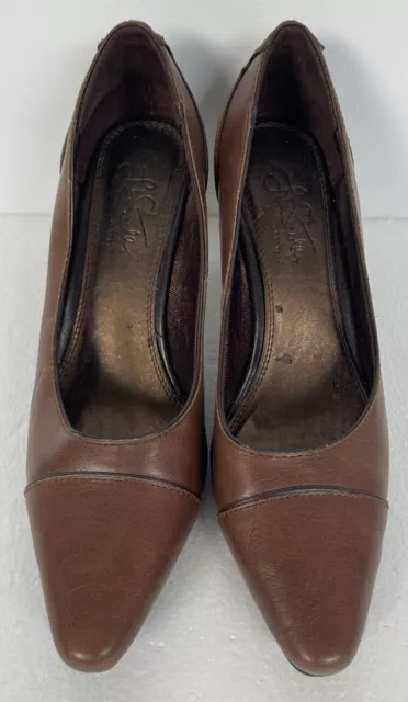 Life Stride Comfort Shoes Womens Angeline SIZE 7 M Brown Slip On Heels Pumps