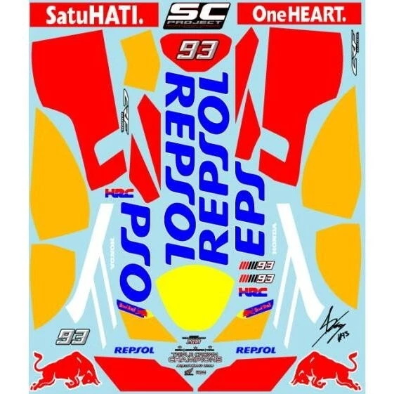 Decals forTamiya 1/6 Honda CRF1000L Repsol color #93 decal from Japanese