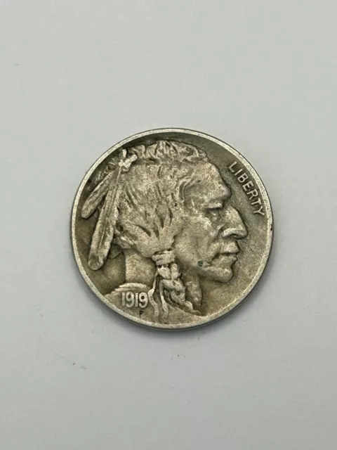 1919P Buffalo Nickel .05 US Cents Philadelphia Mint No Mintmark Nice FULL HORN