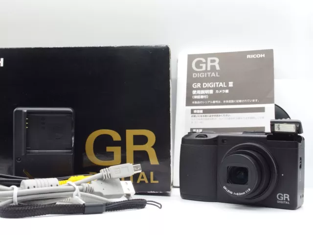 [Near MINT+ IN BOX] Ricoh GR DIGITAL III 10.0MP Black Digital Camera From JAPAN