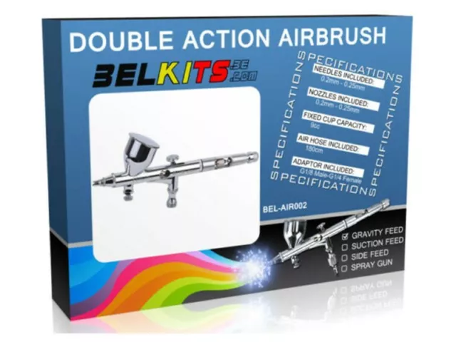 Set aérographe double action par gravité - BELKITS AIR-002