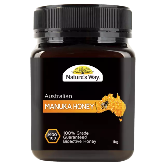 Nature's Way Australian Manuka Honey MGO100 1KG 100% Natural Bioactive Natures