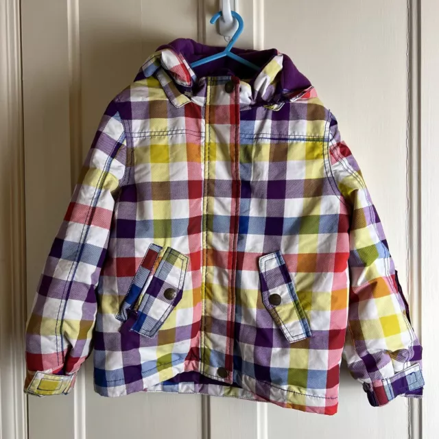 Boden Ski Jacket Boys Girls Waterproof Age 5-6 Yrs Checked Multicoloured Bright