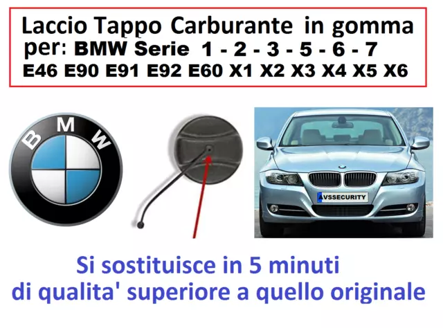 Laccetto Filo Cordino Cavo per Tappo Serbatoio BMW X1 X2 X3 X5 E90 E91 E92 E46