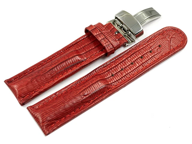 Bracelet De Montre En Cuir De Veau Lisse Noir, Extra Long (XXL) - Largeurs 18/20/22mm, Neuf Avec étiquettes