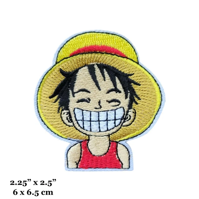 One Piece Monkey D Luffy Skull Logo Embroidered Iron On Patch Anime Craft