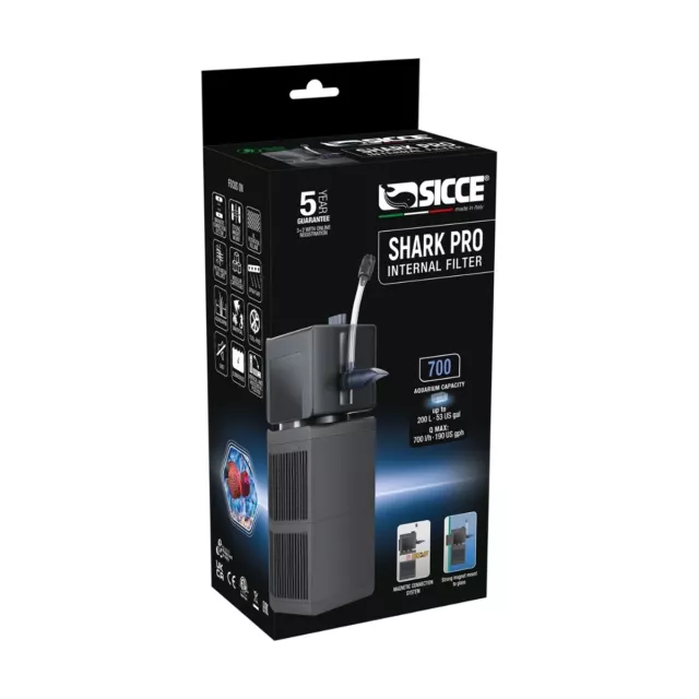 Sicce Shark Pro 700 Filtro Interno Per Acquario Fino A 200 Litri Dolce Marino