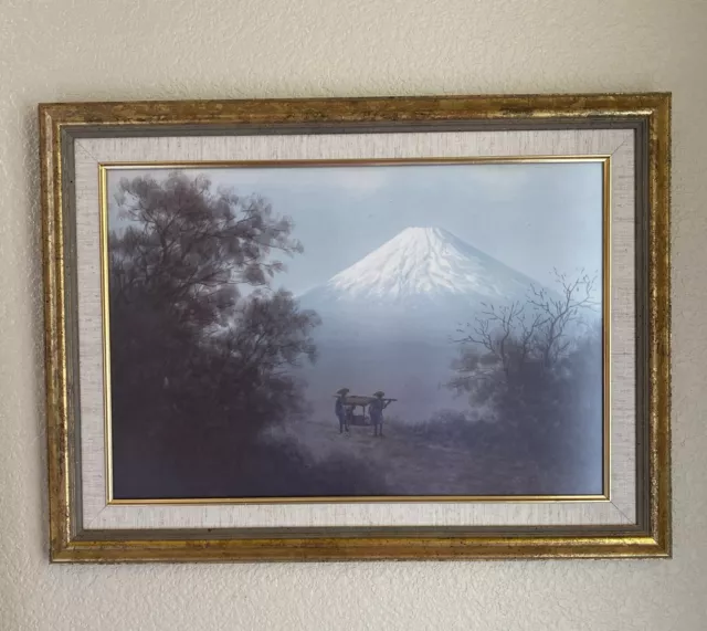 Antique Vintage Painting, Mt. Fuji By Japan Artist S. Tosuke Realism