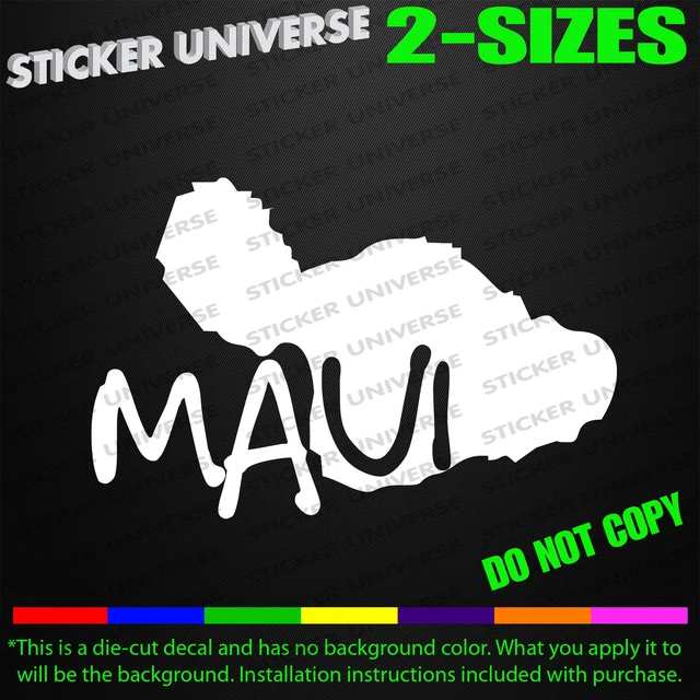 MAUI ISLAND CAR Window Decal Bumper Sticker Tropical Hawaii Aloha