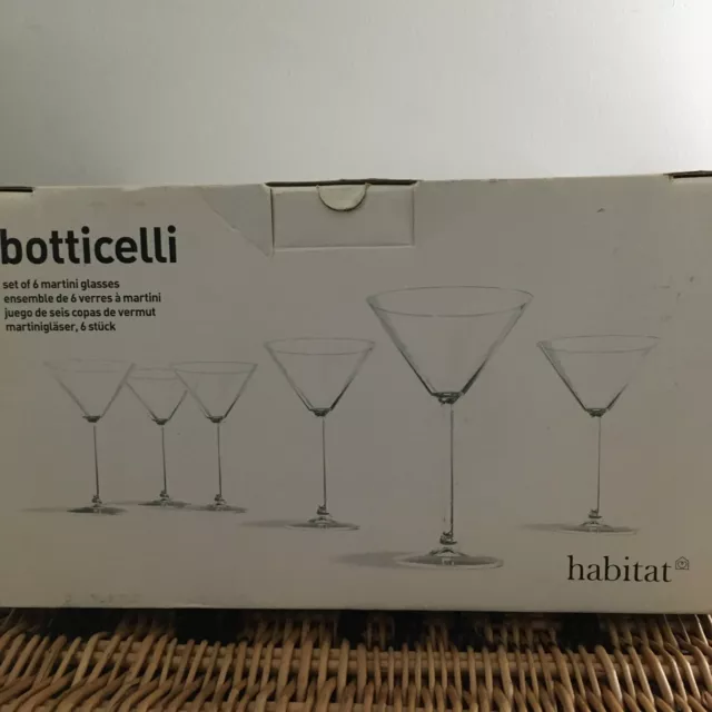 Set of 6 Large Martini Glasses, Botticelli, Habitat RRP £21