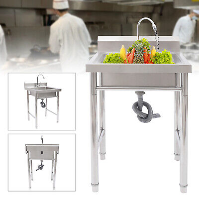 Fregadero de catering acero inoxidable 304 tazón individual comercial restaurante lavado cocina