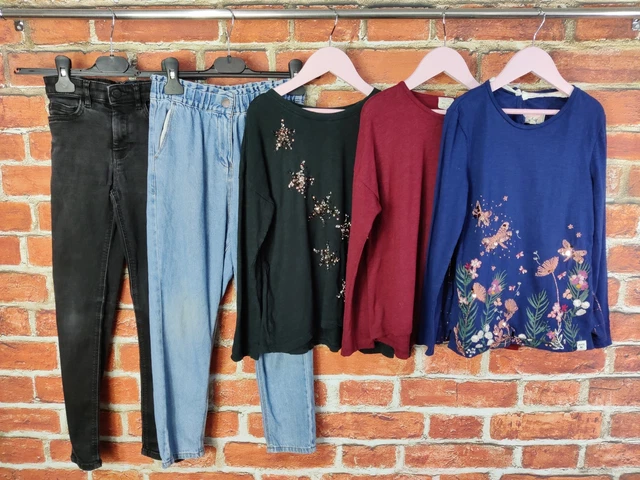 GIRLS BUNDLE AGE 8-9 YEARS NEXT ZARA etc JEANS LONG SLEEVE TOP T-SHIRT SET 134CM