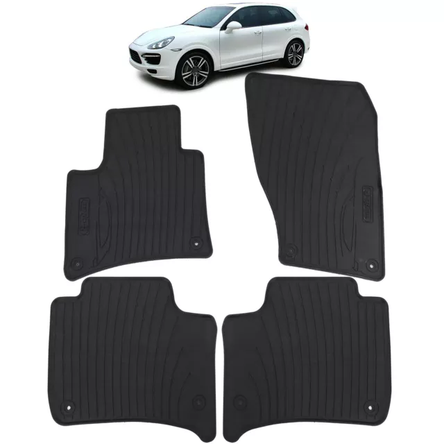 Premium Caoutchouc Tapis de Sol Avant + Arrière pour Porsche Cayenne 92A à