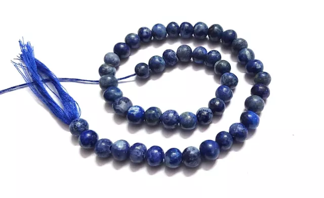 Naturale Sodalite Rotondo Liscio 7-8mm, Blu Perline 12 " Pollici Filo