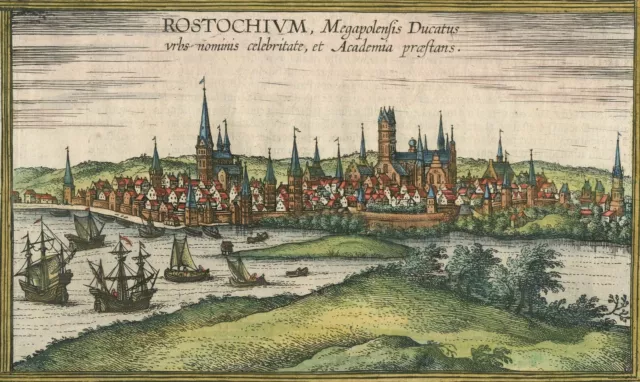 WISMAR - Vogelschau - Braun & Hogenberg - Kupferstich 1572