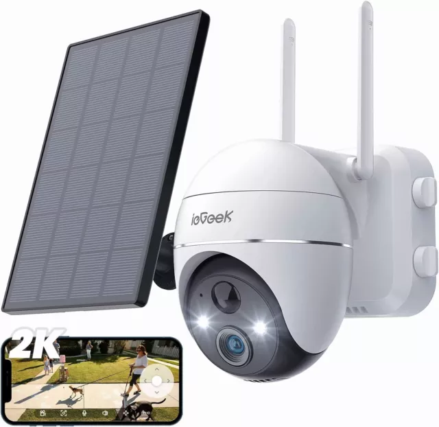 ieGeek Outdoor 360° PTZ Wireless Solar Battery Security IP Camera Home CCTV Cam