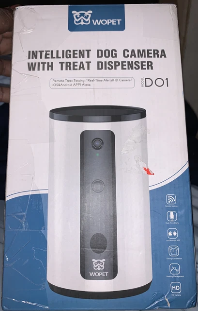 Cámara inteligente para perro Wopet con dispensador de golosinas modelo D01