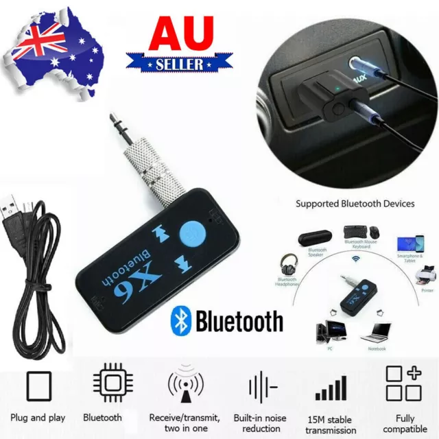 Car 3.5mm to Bluetooth AUX Audio Stereo Music Home Car Receiver Adapter Wireless