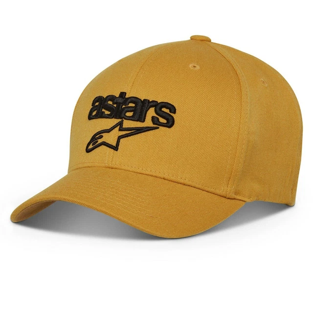 Alpinestars Heritage Blaze Casual Curved Brim Baseball Hat Cap - Mustard Black